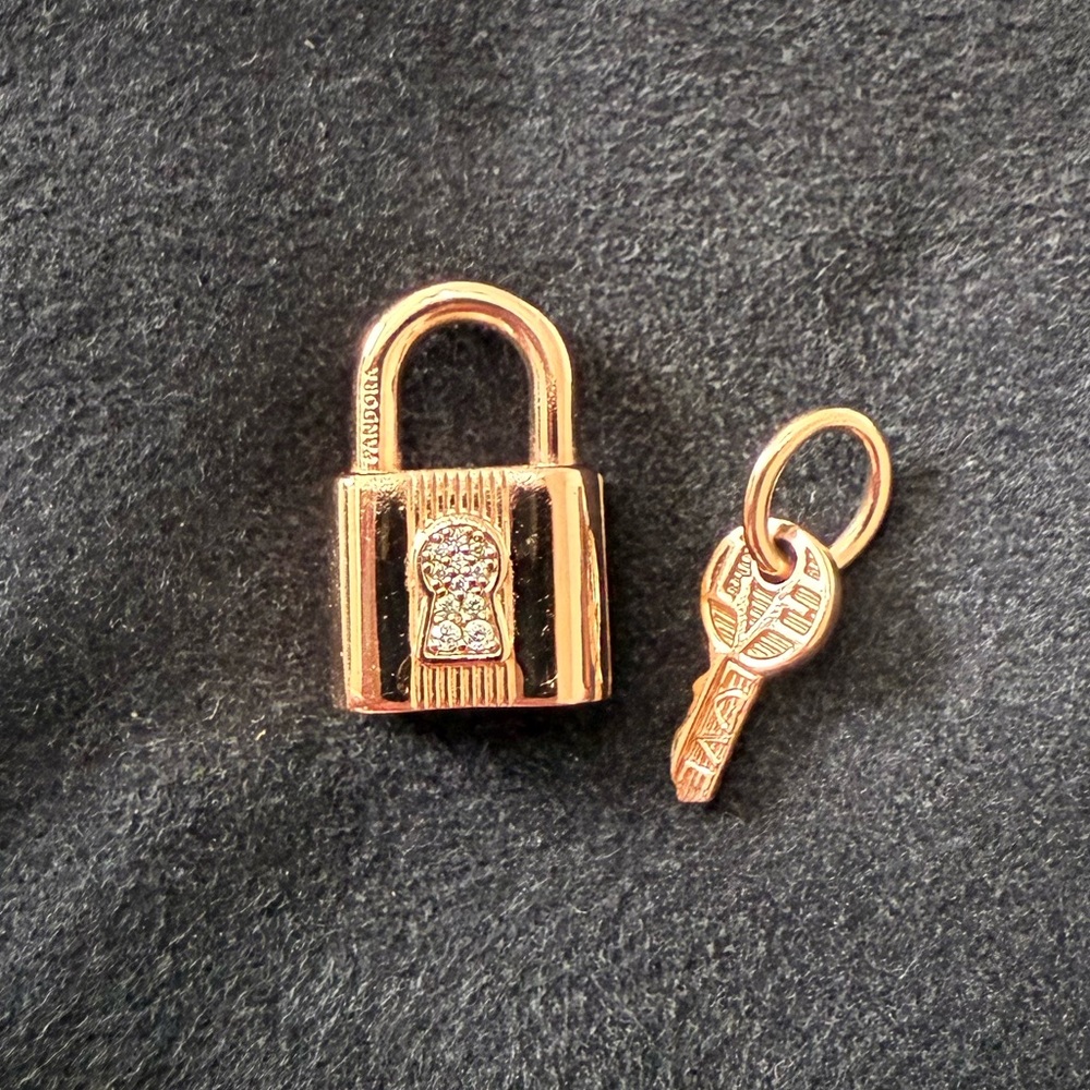 Pandora Rose Gold Lock and Key Charms